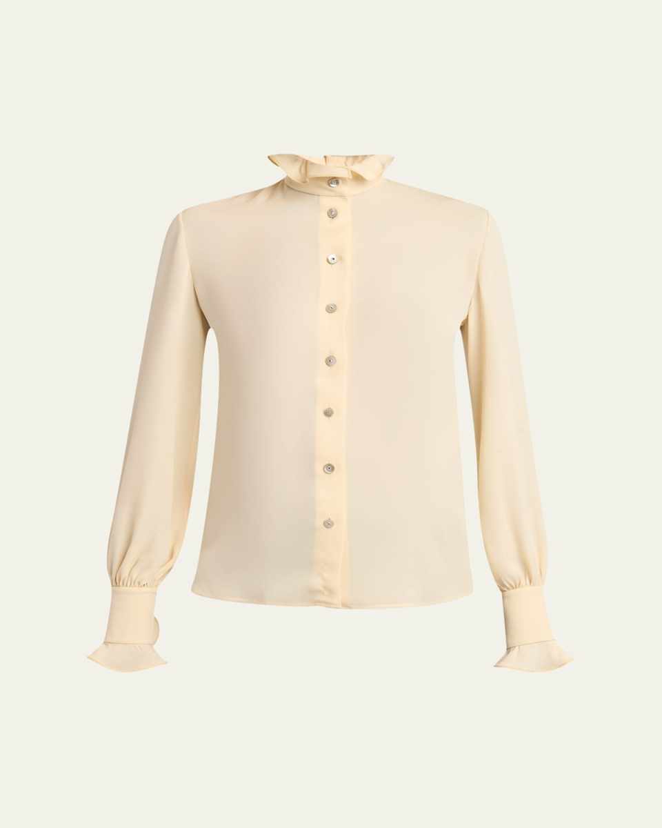 Georgette Button-Front Blouse